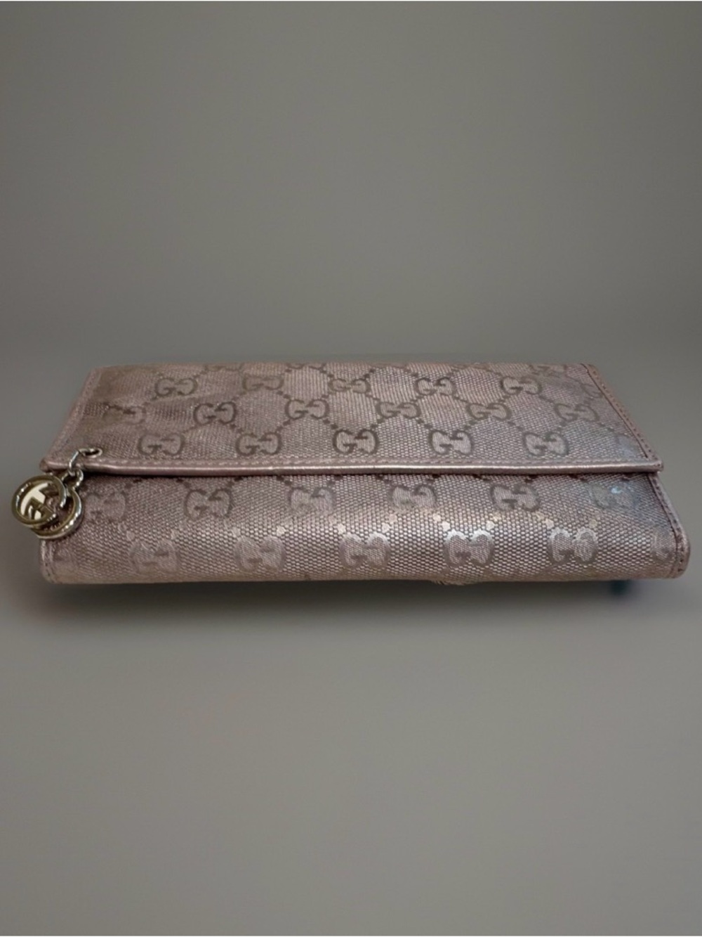 Gucci GG Monogram Long Continental Wallet in Metallic Lilac - Picture 8 of 16